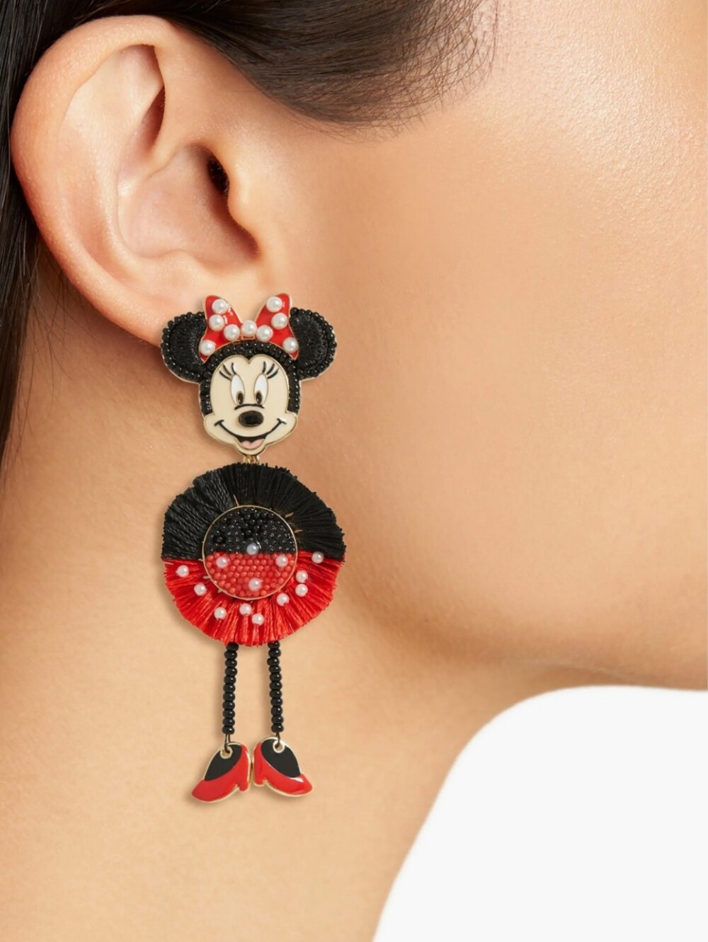 DISNEY x BAUBLEBAR Minnie Mouse Fringe Statement Dangle Drop Earrings